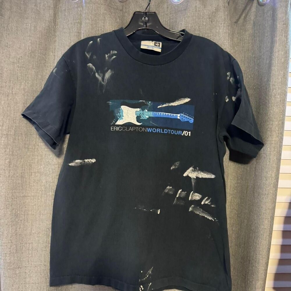 Vintage Eric Clapton 2001 shirt Men's Navy and Black T-shirt
